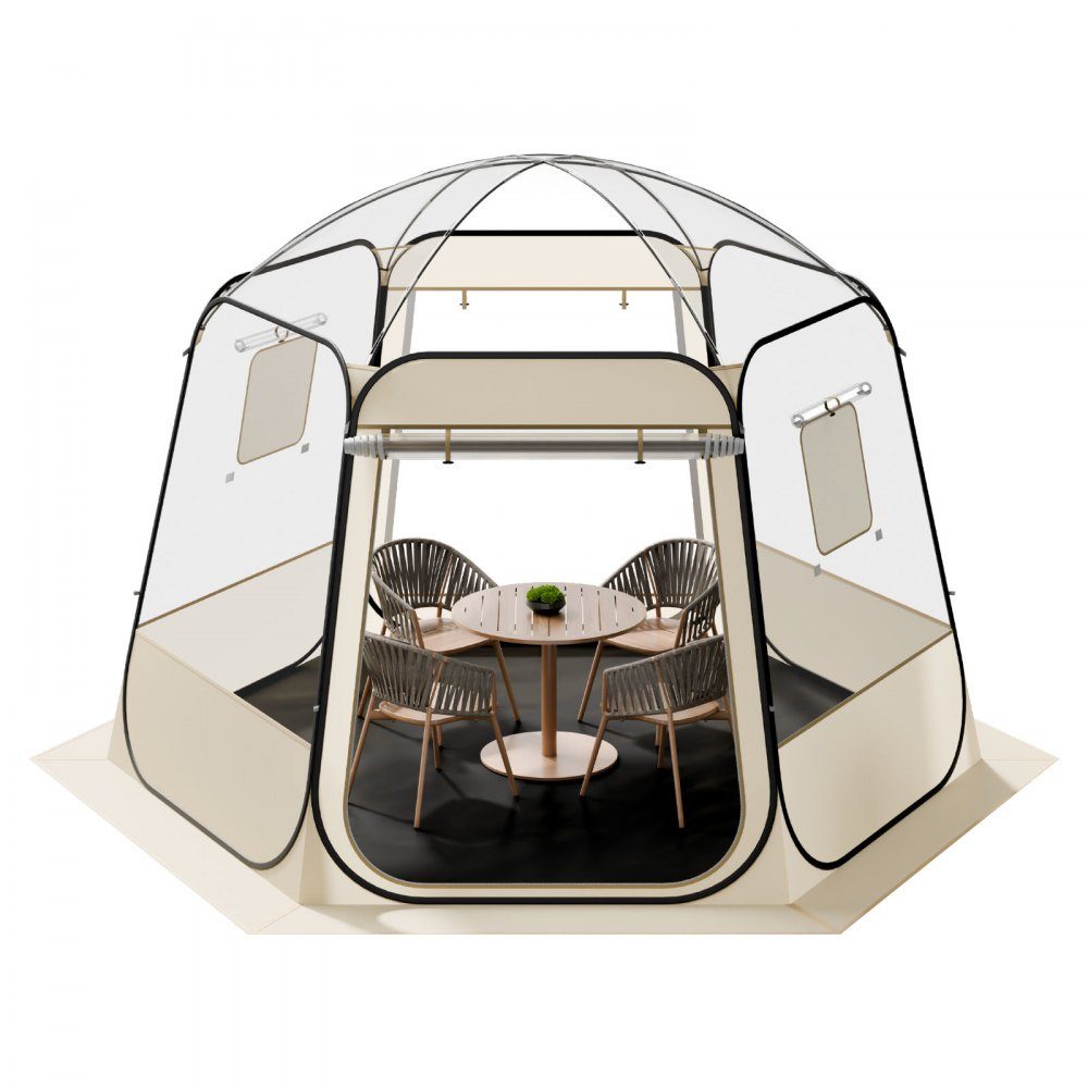 Namiot Pop Up Bubble 305x275x220cm Przezroczysty namiot kempingowy Namiot ogrodowy z kopułą Igloo z systemem Windows Namiot sportowy Panoramiczny widok 540° dla 4-8 osób Patio podwórko