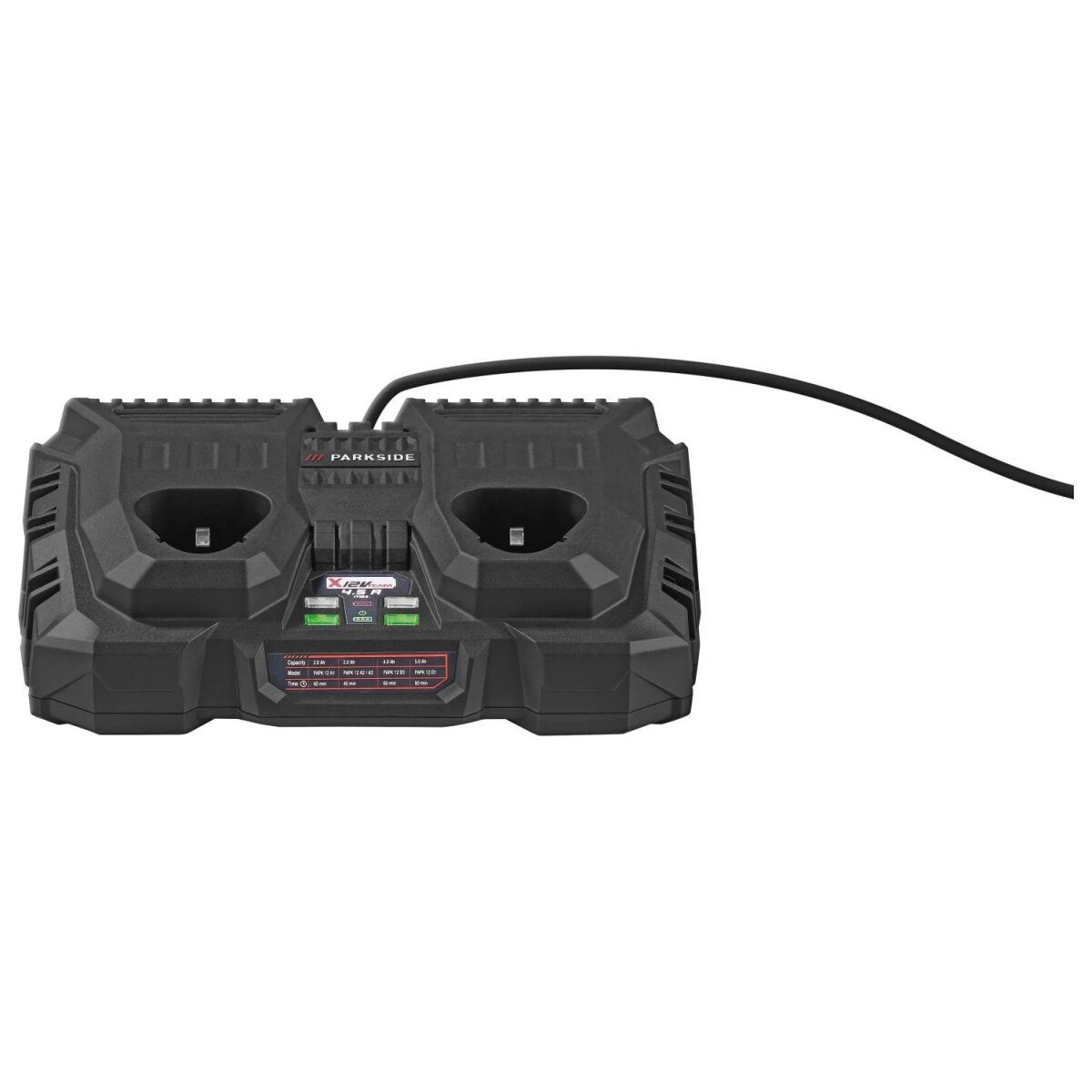 PARKSIDE® 12 V / 2 x 4,5 A / Doppel-Ladegerät »PDSLK 12 B2«, ohne Akkus
