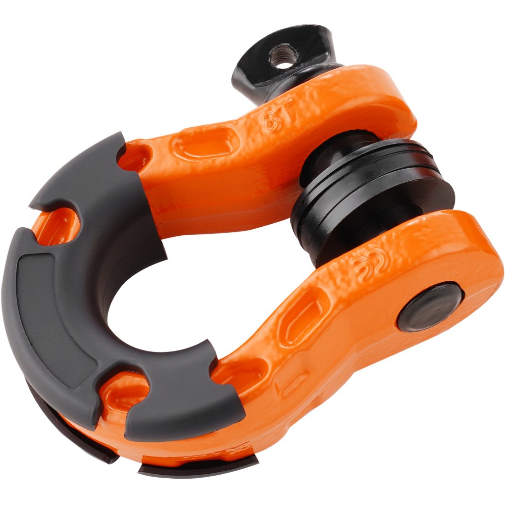 3/4" D-ring beugel, 2 stuks gelegeerde stalen beugels, 30 ton breeksterkte, met 7/8" schroefpen, isolatoren en ringen, zware terreinwagen herstelbeugel voor Jeep Trucks, oranje