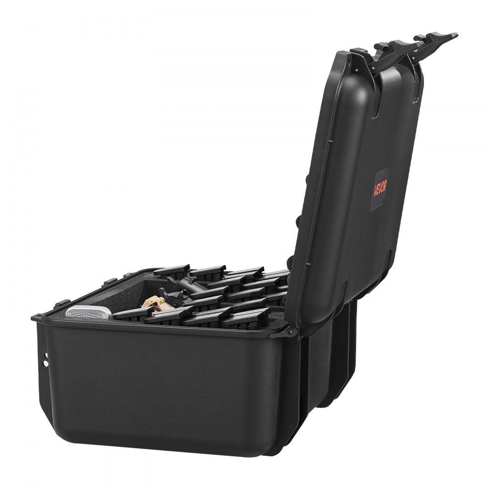 Harde koffer voor 4 pistolen, pistoolkoffer met XPE-schuiminzet 404x319x192 mm, waterdichte pistoolkoffer met verstelbare binnenkant en draaggreep, voor pistoollenzen camera Harde koffer voor 4 pistolen, pistoolkoffer met XPE-schuiminzet 404x319x192 mm, waterdichte pistoolkoffer met verstelbare binnenkant en draaggreep, voor pistoollenzen camera