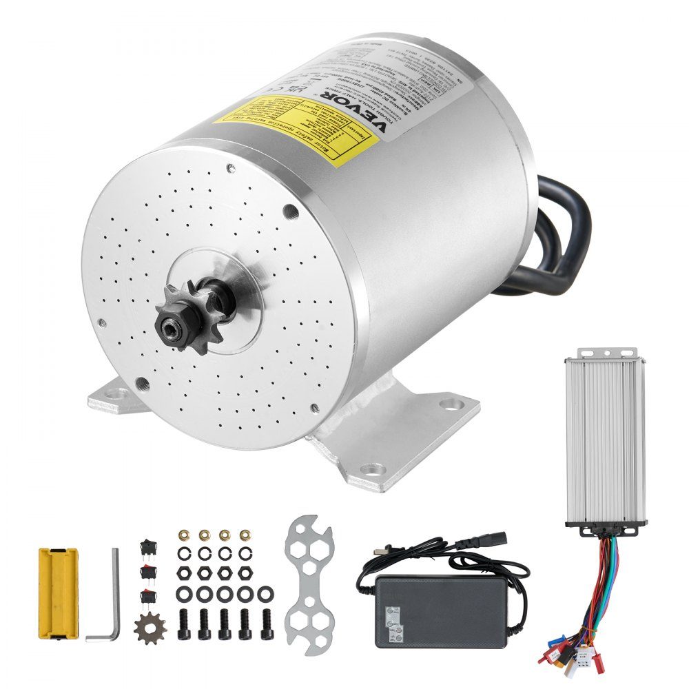 Zestaw elektrycznego bezszczotkowego silnika prądu stałego o mocy 1800 W - silnik 48 V 4500 obr./min, silnik elektryczny z ulepszonym kontrolerem prędkości, idealny do gokartów, rowerów elektrycznych, motocykli, skuterów – Nr kat. HT-23464