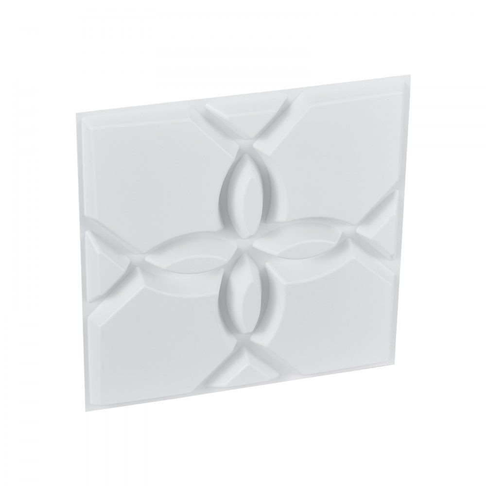 3D-Wandpaneele, 33er-Set, 30 x 30 cm, PVC-Wandpaneele in modernem, minimalistischem Blumendesign, Wanddekoration, Inneneinrichtung für Schlafzimmer, Wohnzimmer und Spielzimmer, Mattweiß