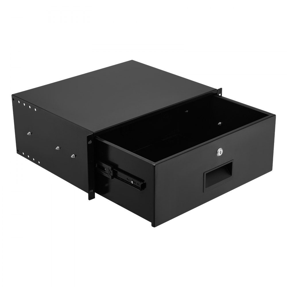 4U-Rack-Schublade, 50 Pfund, abschließbares Serverschrankgehäuse, Schiebeschublade mit Schloss und Kabelführungslöchern für 482-mm-Netzwerkschrank, AV-Rack oder Schrankgehäuse