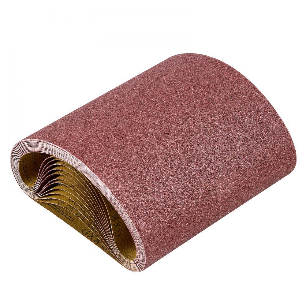 Sanding Belts, 202 x 485mm Sandpaper for Belt Sander, 12 Pack 80 Grit Aluminum Oxide Fabric Sanding Belt, Ideal for Woodworking, Steel, Aluminum, Non-Ferrous Metals