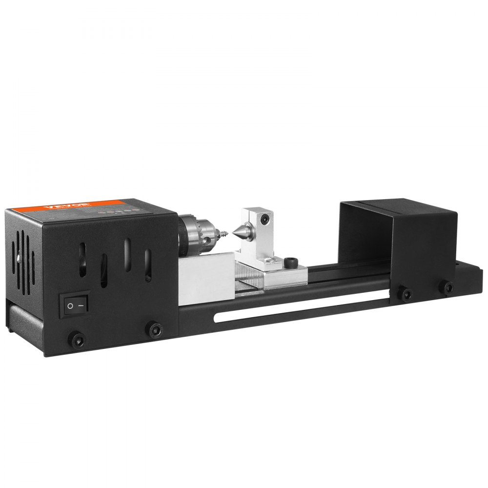 Minidrehmaschine 96W Drehmaschine Max. Drehdurchmesser 70mm Drehmaschine Spindeldrehzahl 4250-8500 U/min Kopierdrehmaschine mit 7-Gang-Einstelldrehmaschine mit komplettem Zubehör