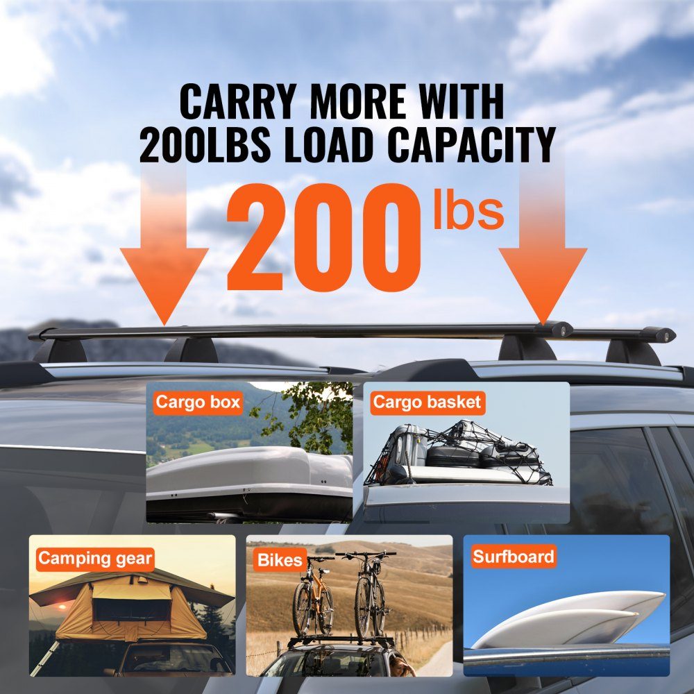 Black Roof Rack Cross Bars Compatible with Jeep Grand Cherokee 2011-2021 with Grooved Side Rails 90kg Load Capacity Aluminum Cross Bars with Locks for Roof Racks etc