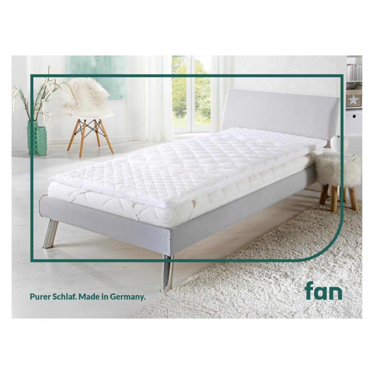 Fan. Medisan topper “Softly Comfort”, met koudschuimkern, 7-zone golfstructuur
