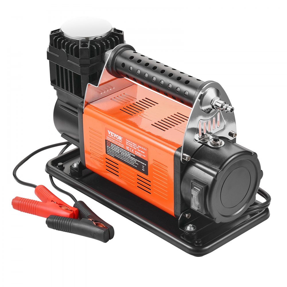 Tragbarer 12-V-Reifenfüller, 7,06 CFM Hochleistungs-Luftkompressor, 150 PSI Off-Road-Luftpumpe mit Adaptern für Auto, SUV, Wohnmobil, LKW – inklusive 6,5-Fuß-Netzkabel, 26-Fuß-Luftschlauch mit Manometer, Tragetasche