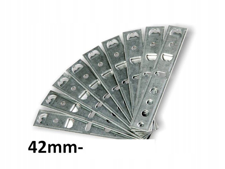 1000x kotwy montażowe ze stali ocynkowanej, kotwy wkręcane, mocowanie okna w kształcie litery U, DRUTEX ALUPLAST 42 mm 1000x kotwy montażowe ze stali ocynkowanej, kotwy wkręcane, mocowanie okna w kształcie litery U, DRUTEX ALUPLAST 42 mm