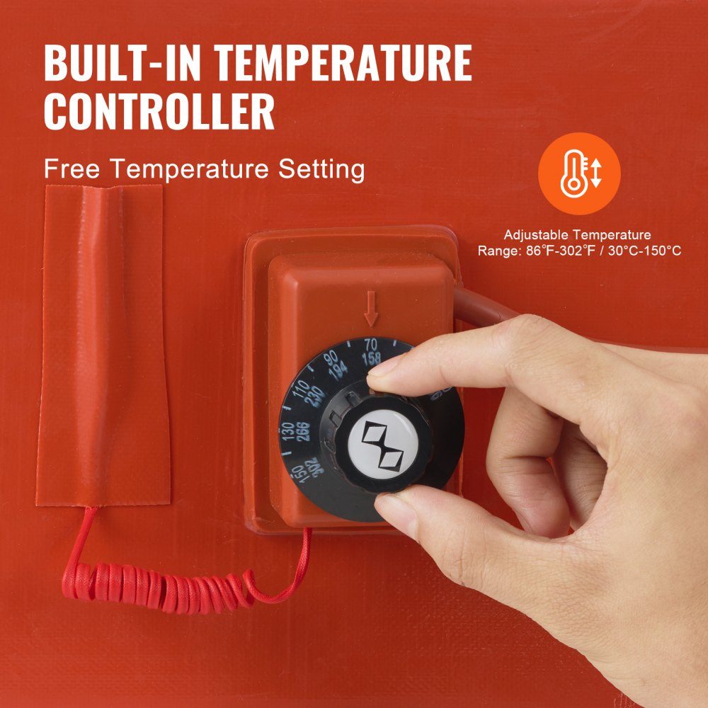 Bande chauffante à seau à Base métallique 208L, 1200W, 30 à 150 °C, réglable – Réf. HT-22848