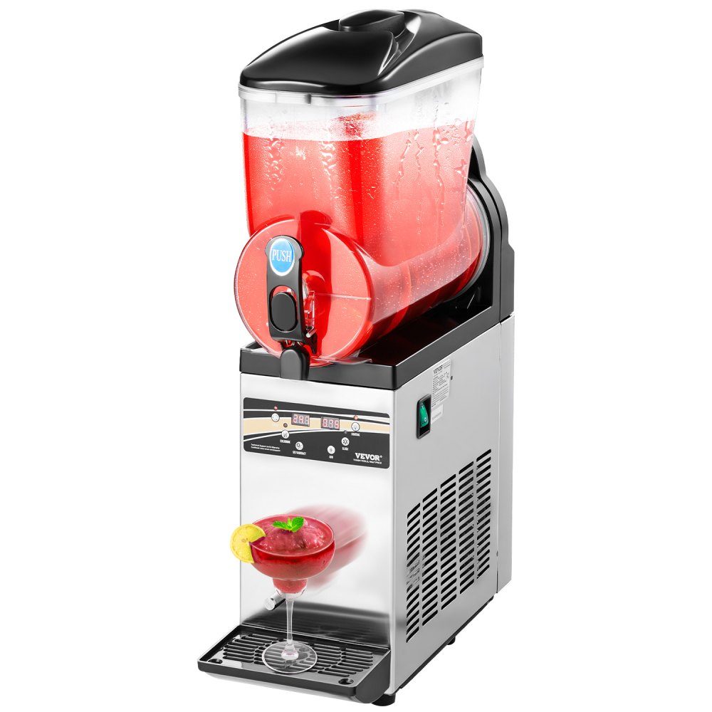 Commercial Slush Ice Machine 15L Stainless Steel Slushie Maker Crushed Ice Machines for 60 Cups Margarita and Smoothies Ice Slush Machine for Home Parties Restaurants Cafes