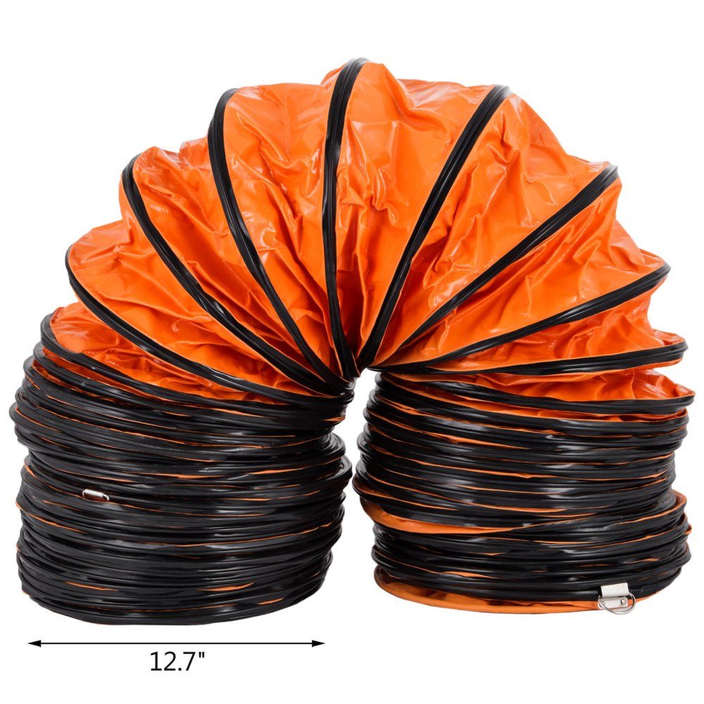 Heißluftschlauch Lufttransportschlauch PVC, Länge 4,9 m Lüftungsschlauch, Gewicht 4,48 kg Ventilatordurchmesser explosionsgeschützt 35 x 35 x 18 cm Runder Systemventilatordurchmesser