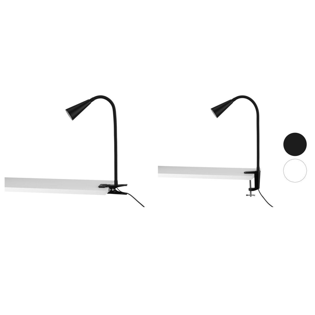 LIVARNO home LED-Klemmleuchte, mit flexiblem Metallhals
