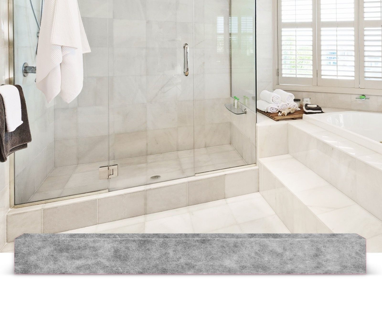 Paroi de douche, seuil de douche, barrière d'eau XPS haute densité, barrière d'eau, baignoire, membrane PE, bande parasurtenseur, douche