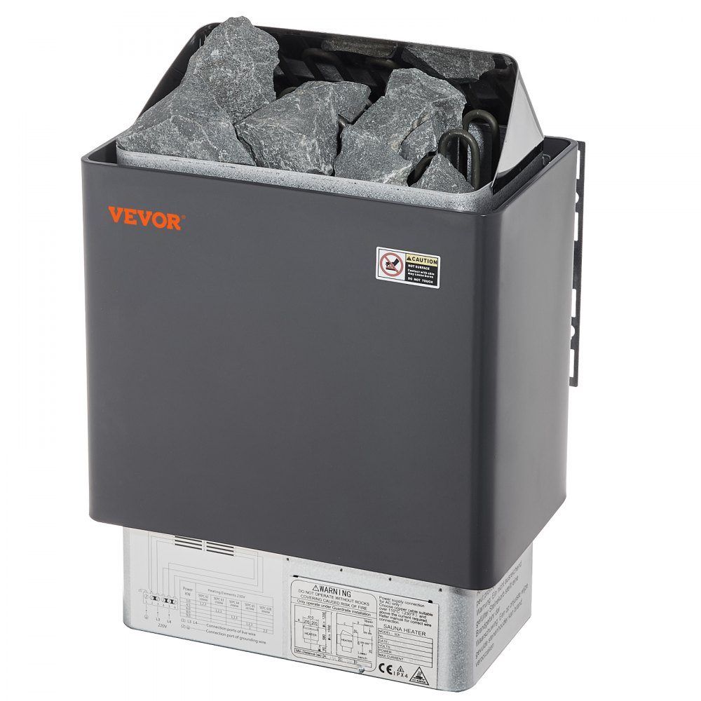 Piec do sauny 6kW 400V 3N Przenośny piec do sauny wewnętrznej, zewnętrznej z 3-godzinnym timerem Sterowanie cyfrowe do użytku komercyjnego w domu o powierzchni 5–9 m3 w hotelowych prysznicach spa Maks. 110°C