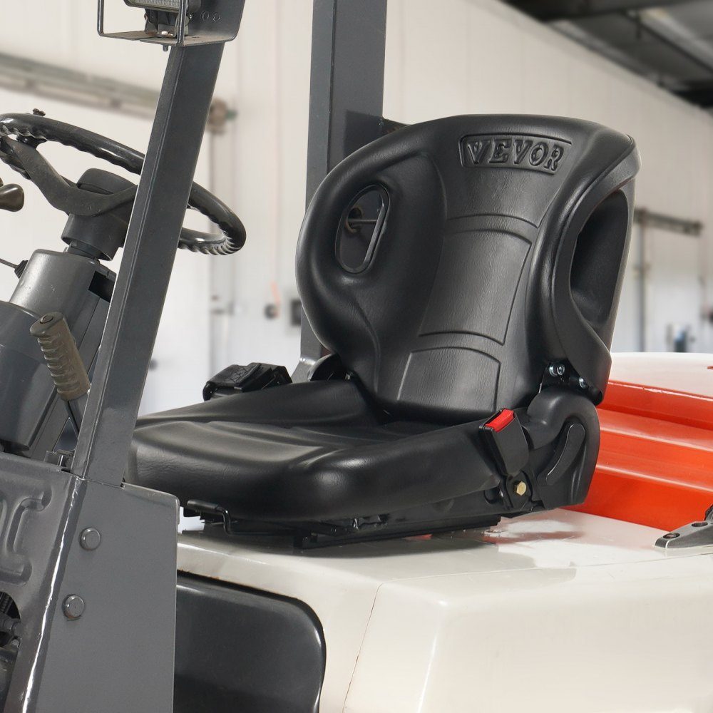 Siège de chariot élévateur universel, siège de tracteur avec dossier réglable, micro-interrupteur et ceinture de sécurité, siège de chariot élévateur enveloppant pour tracteur, chargeur, pelle