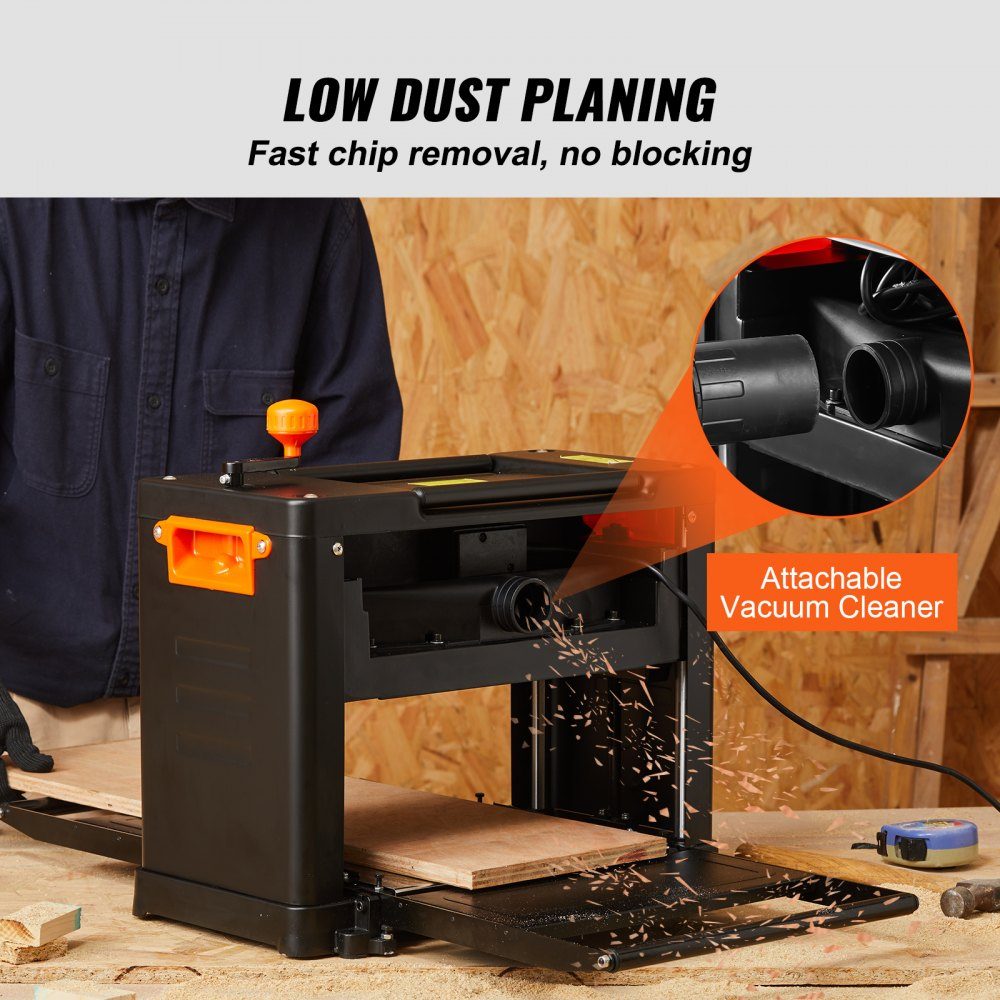 Thickness planer, 2000 W power, thickness planer, 3 planer blades, planer, 23500 rpm, planing width 33 cm, max. cutting thickness 15 cm Table planer 52.5 x 69.6 x 48 cm Ideal for woodworking