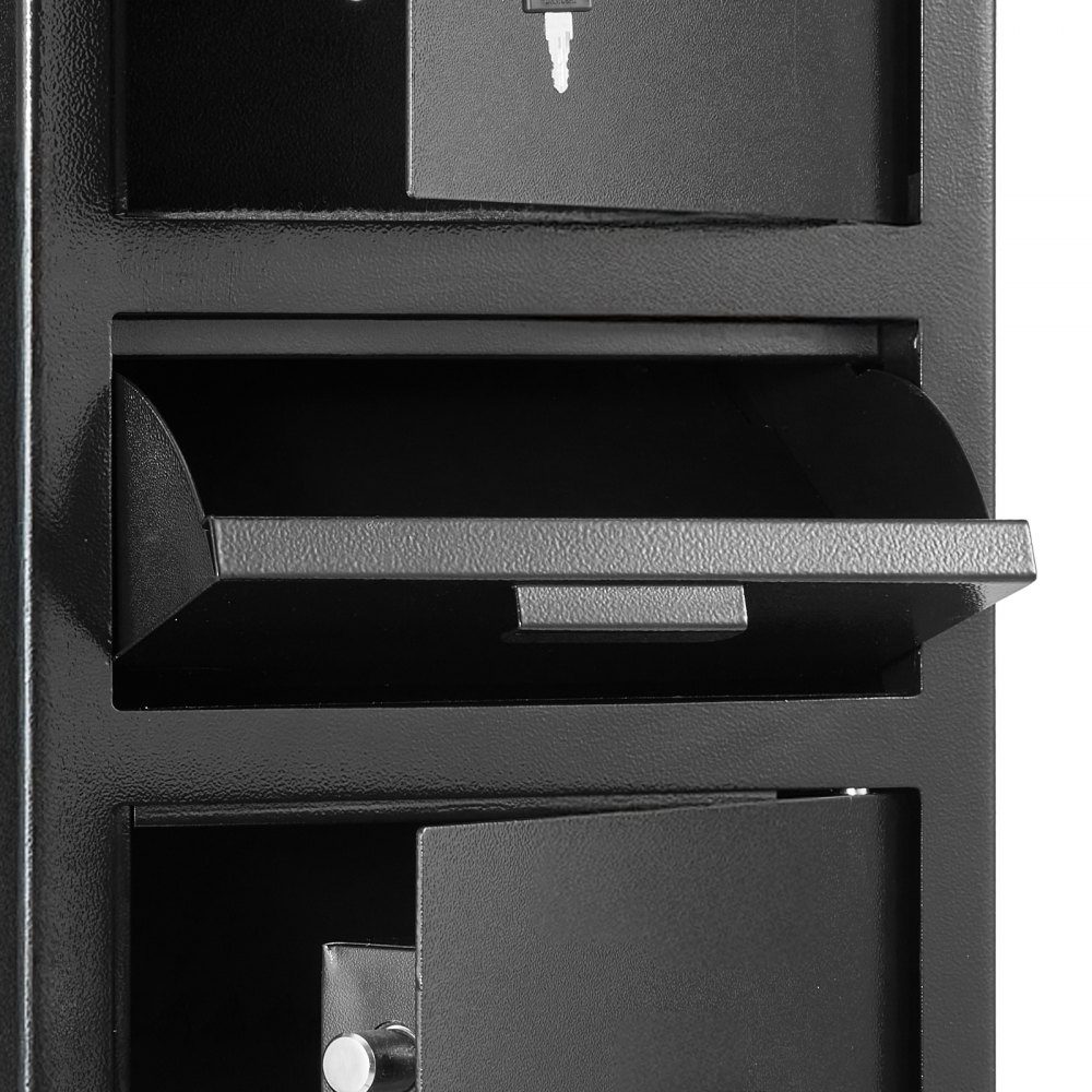 Coffre-fort anti-chute, coffre-fort de 3,6 pieds cubes avec grande fente centrale, coffre-fort avec clavier et 3 niveaux et clés de rechange pour les documents de reçus d'argent
