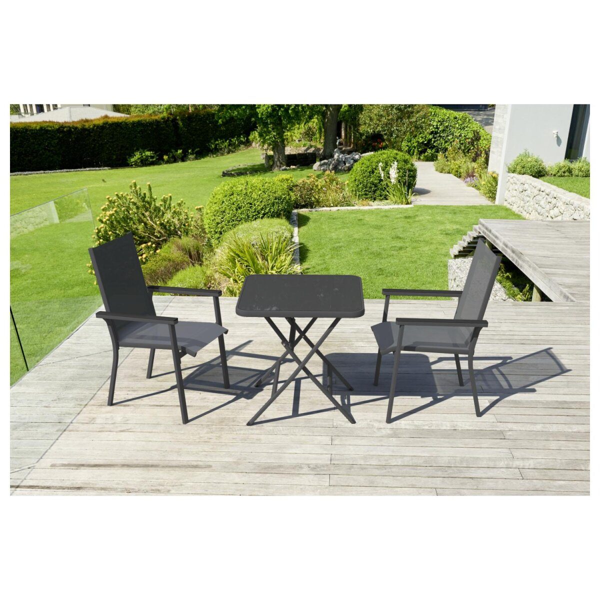 LIVARNO HOME „Houston“ Aluminium-Stapelstuhl, grau