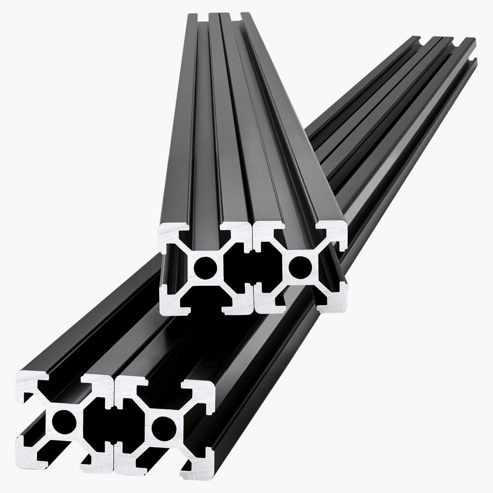 4pcs Aluminum Profile 1200mm T-Slot 2020 Aluminum Extruded Profile European Standard Anodized Linear Rail Groove Profile for 3D Printer CNC Machine DIY Laser Engraving Black