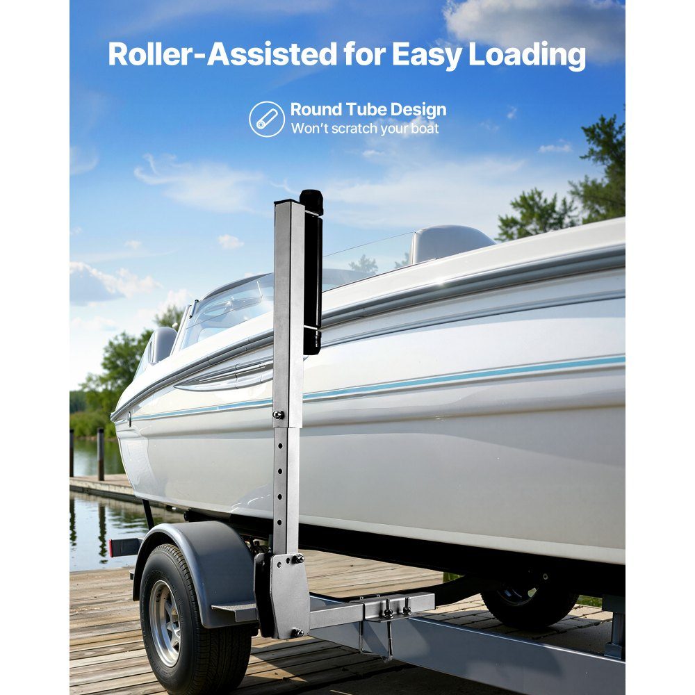 Boat trailer guide 700-1050 mm 8-stage height-adjustable, thickened heavy-duty guides with smooth-running roller guide, for larger fishing boats and runabout boats from 16 inches