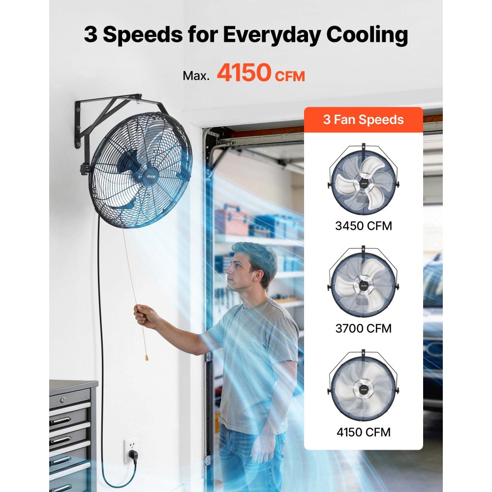 80W industriële muurventilator 56,5 cm, 6,4 m/s oscillerende muurventilator met 3 niveaus, IP44 waterdichte ventilator, industriële ventilator commercieel voor werkplaats, garage, magazijn, sportschool, zwart 80W industriële muurventilator 56,5 cm, 6,4 m/s oscillerende muurventilator met 3 niveaus, IP44 waterdichte ventilator, industriële ventilator commercieel voor werkplaats, garage, magazijn, sportschool, zwart