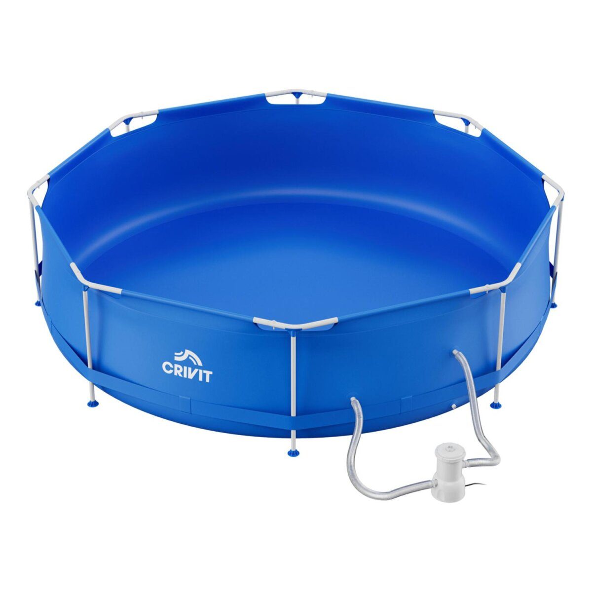 CRIVIT Metalframe Pool, inkl. Filterpumpe, Ø 300 x 76 cm