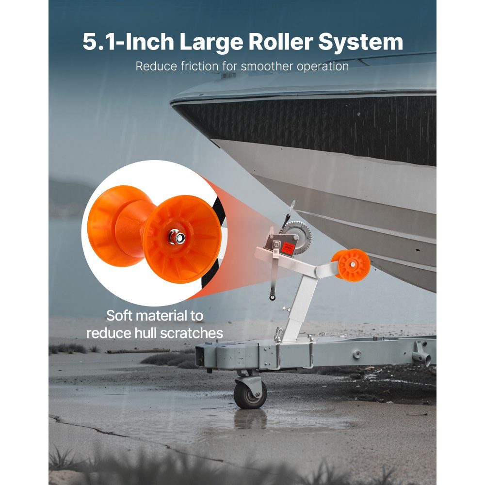 Bootsanhängersitz mit Riemenscheibe, 544 kg Winde und 51 mm x 7,6 m Windengurt, Bootswindenhalterung mit U-Bolzen für 50,8–76,2 mm B x 76,2–101,6 mm H Anhängerkupplung, Jetski, Segelboot, Schnellboot