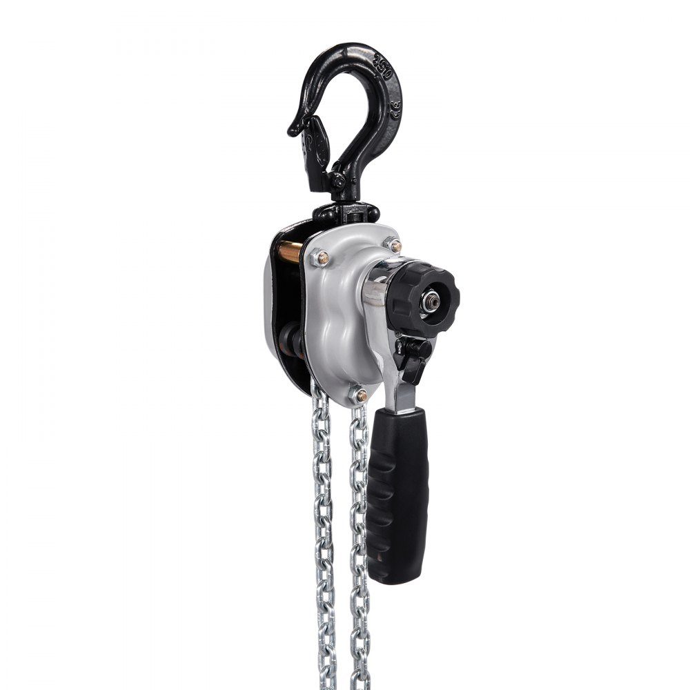 Mini Lever Hoist, 1/4 Ton Capacity Hand Chain Hoist, 1.5m Lift, G80 Steel Alloy Chain with Double Pawl Mechanical Brake, Chain Hoist with 360° Swivel Hooks, for Warehouse, Construction, Garage