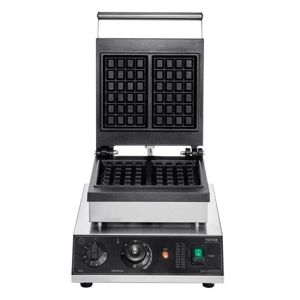 Commercial Waffle Maker Waffle Maker 2000W Non-Stick Belgian Waffle Maker Stainless Steel with Temperature and Time Control for Restaurant Bakery Snack Bar 2 Pack Waffles
