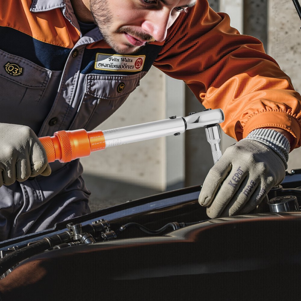 Clé dynamométrique à clic 1/4" 2,3-27,1 Nm Clé dynamométrique bidirectionnelle avec barres d'extension et foret 72 dents ± 3 % haute précision pour réparation automobile Orange Clé dynamométrique à clic 1/4" 2,3-27,1 Nm Clé dynamométrique bidirectionnelle avec barres d'extension et foret 72 dents ± 3 % haute précision pour réparation automobile Orange