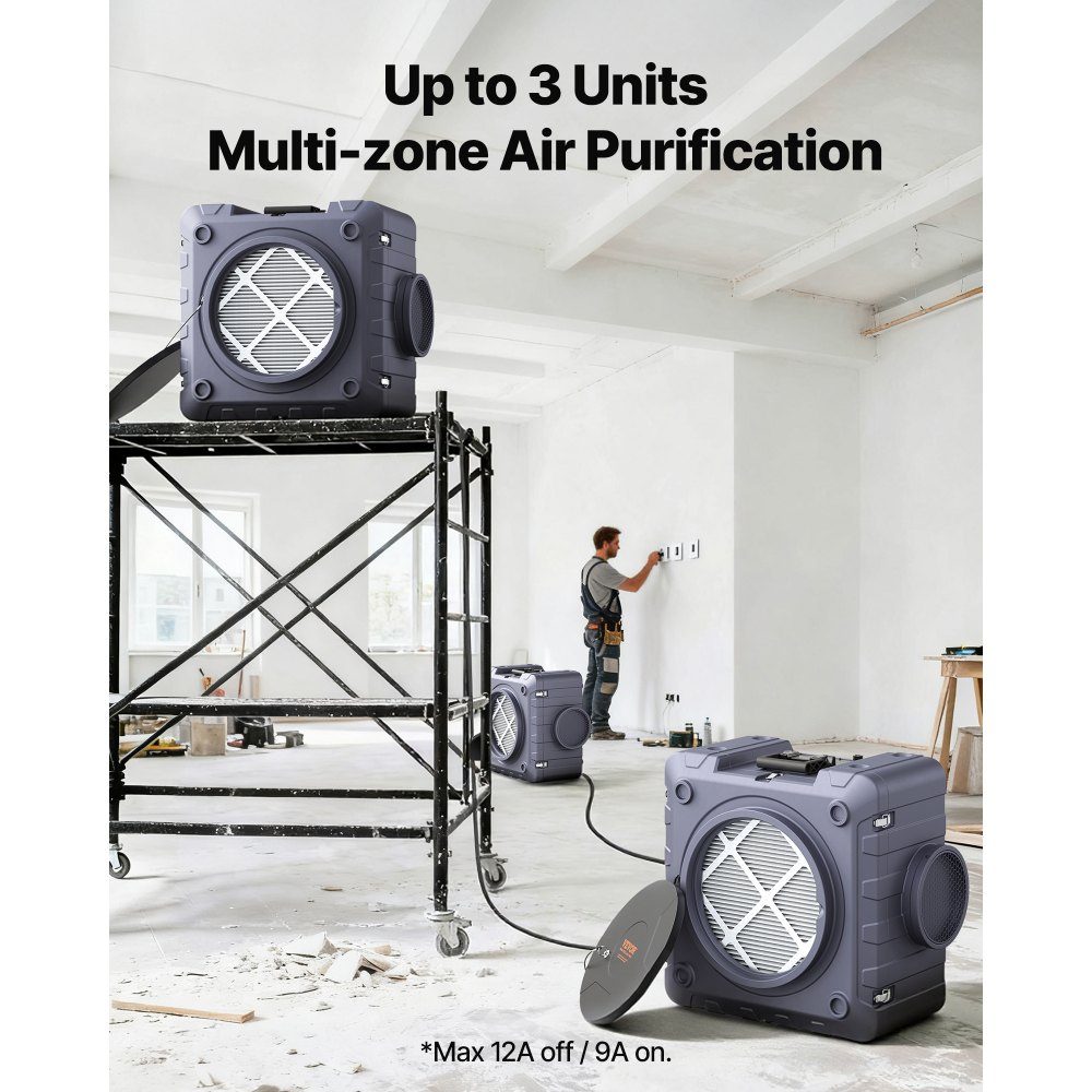 Air purifier with 3-stage stackable negative air machine 550 CFM