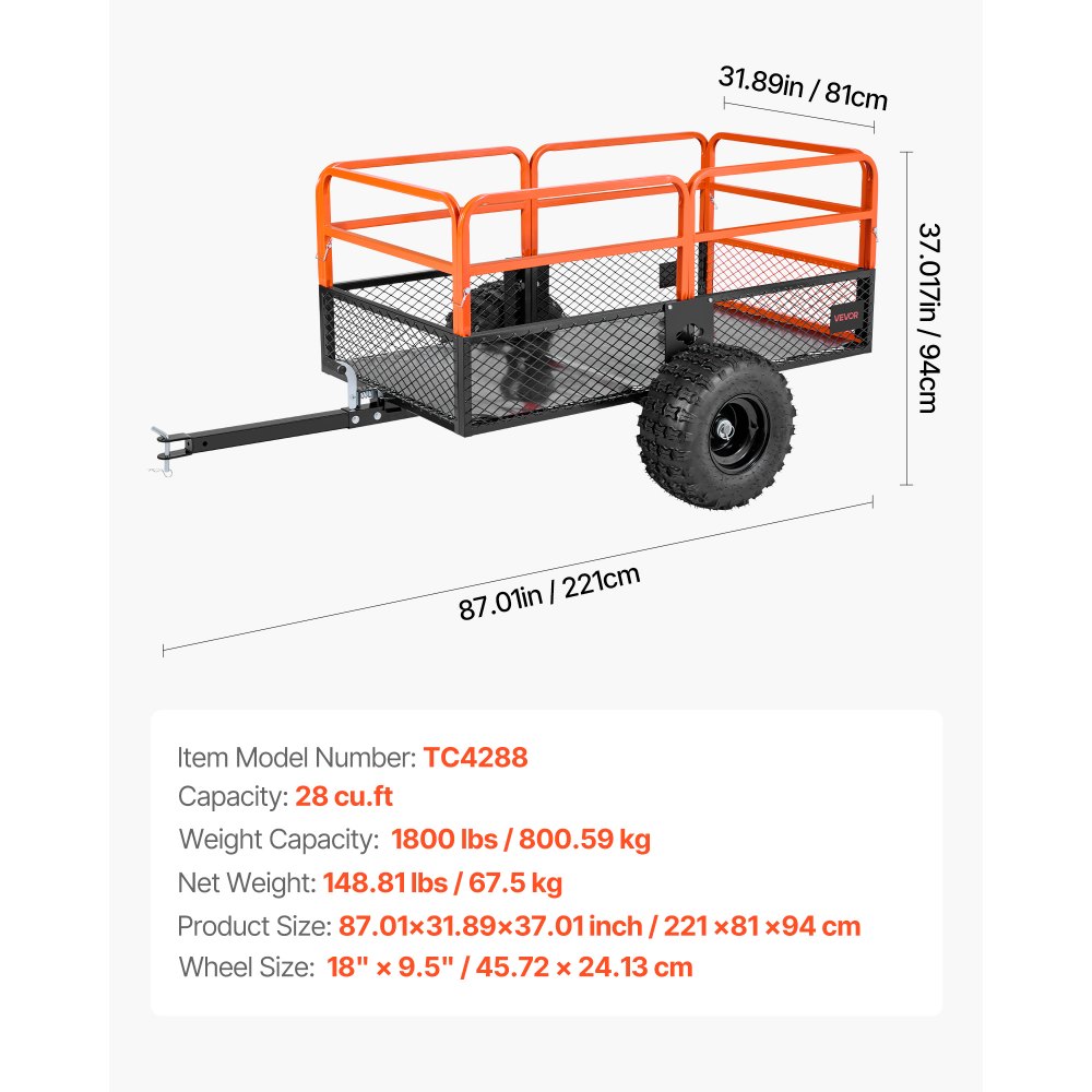 800.59 kg Steel Dump Trailer ATV UTV Trailer Pull-Back Dump Truck with Removable Back Garden Trailer Pull-Aft for Lawn Mowers, Tractors and Yard Waste 800.59 kg Steel Dump Trailer ATV UTV Trailer Pull-Back Dump Truck with Removable Back Garden Trailer Pull-Aft for Lawn Mowers, Tractors and Yard Waste