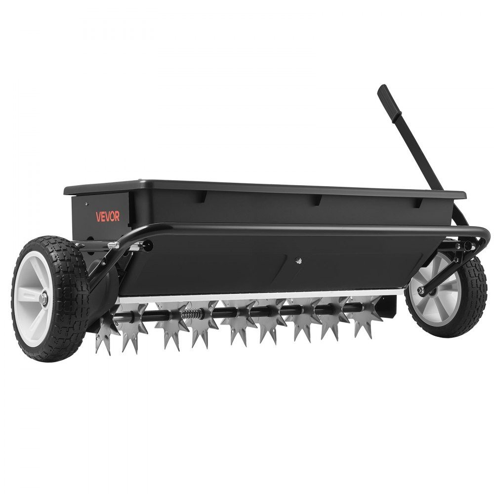 Anhänger-Rasenbelüfter 81 cm Streubreite, Streuer mit Universalkupplung, Gartensämaschine & Bodenbelüfter mit 45 kg Fassungsvermögen & 10 Zoll Rädern, Vertikutierer für ATVs & UTVs