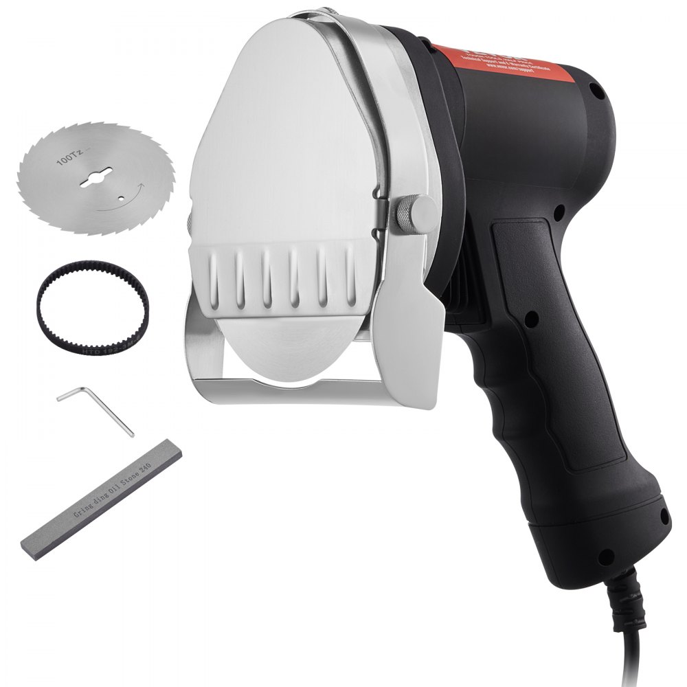 Electric Shawarma Knife 80W Turkish Kebab Knife Commercial Stainless Steel Gyro Cutter Doner Kebab Meat Cutter with 2 Blades 10cm Blade Diameter