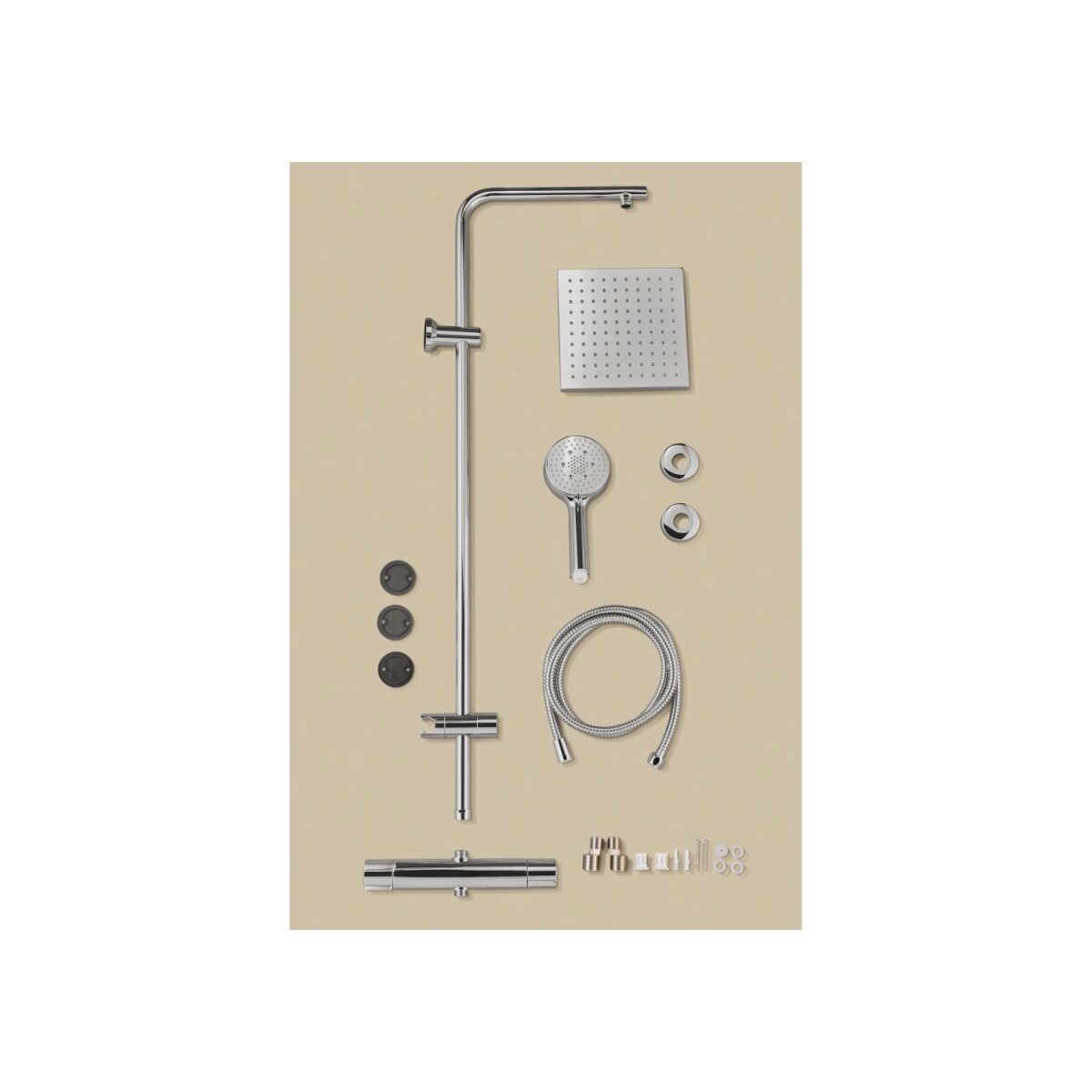 Ensemble de douche de tête LIVARNO®, avec thermostat et pomme de douche à effet pluie Ensemble de douche de tête LIVARNO®, avec thermostat et pomme de douche à effet pluie