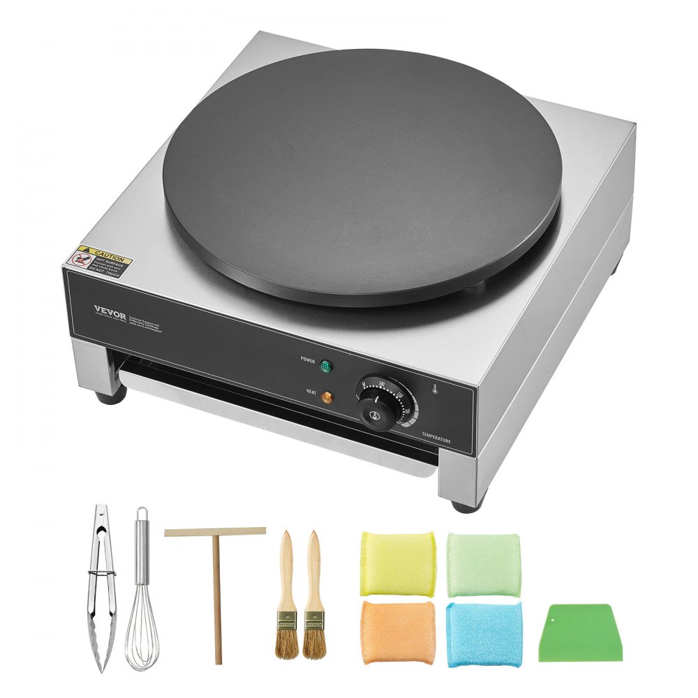 electric crepe maker crepe machine 3000W flat crepe griddle 40cm, non-stick stainless steel pancake stove, round cereal pancake stove, temperature control electric crepe maker crepe machine 3000W flat crepe griddle 40cm, non-stick stainless steel pancake stove, round cereal pancake stove, temperature control