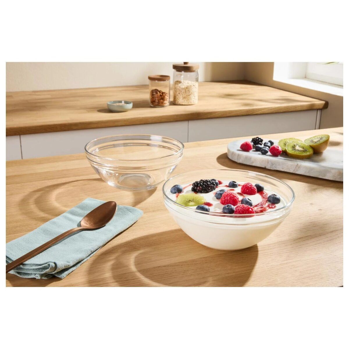 SILVERCREST® glass serving bowls set, 2 pieces. / 4 pcs. (17 cm set of 2)