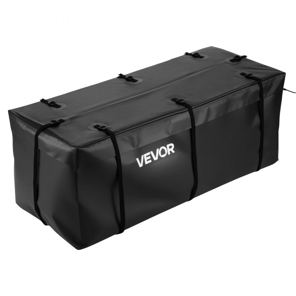 Bagagerektas voor trekhaak van waterdicht 840D PVC (0,566 m³), ​​bagagetas voor opslag achterin vrachtwagens met 8 versterkte riemen voor auto's SUV's zwart