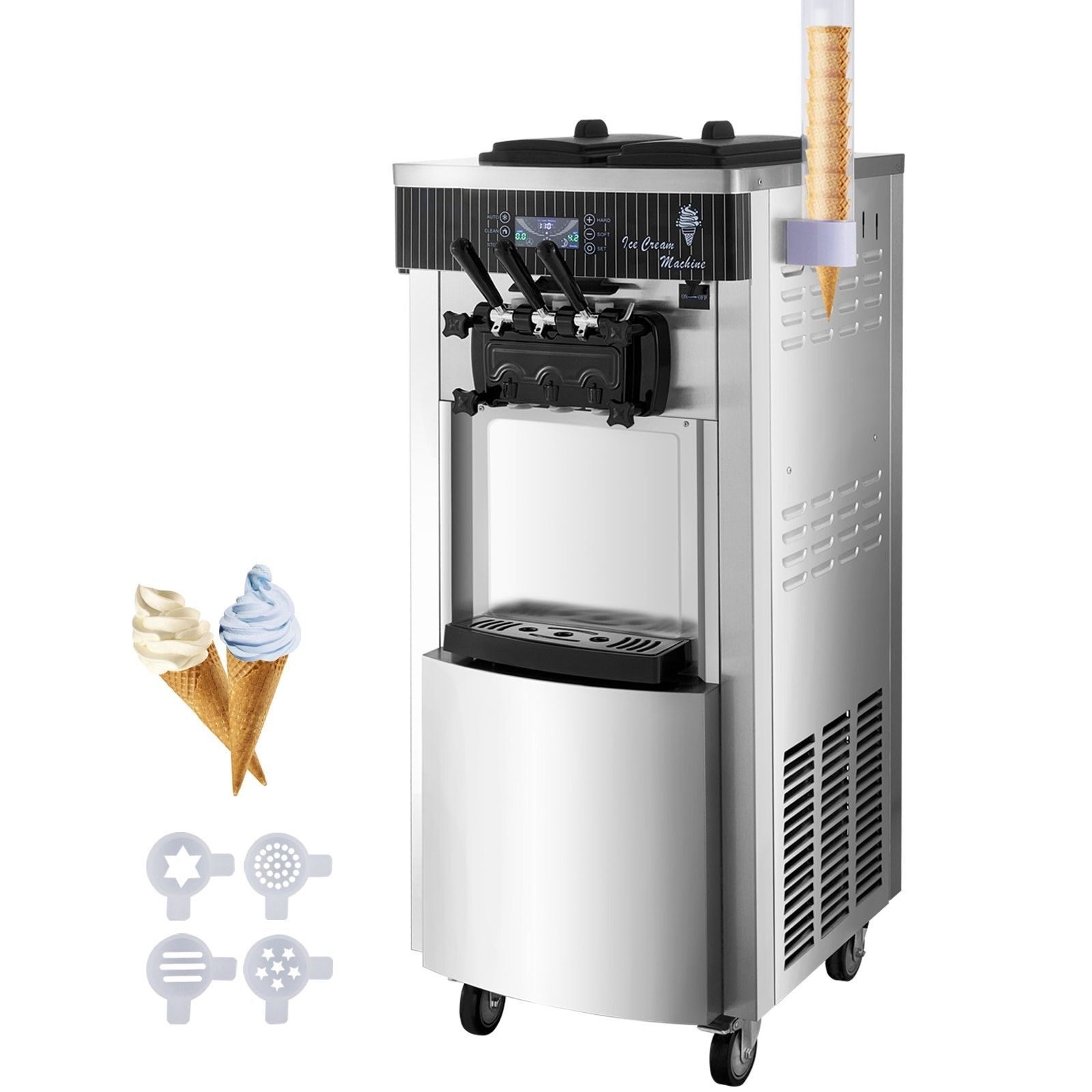 Machine à crème glacée molle machine à crème glacée autoportante commerciale machine à crème glacée crème glacée 220V acier inoxydable