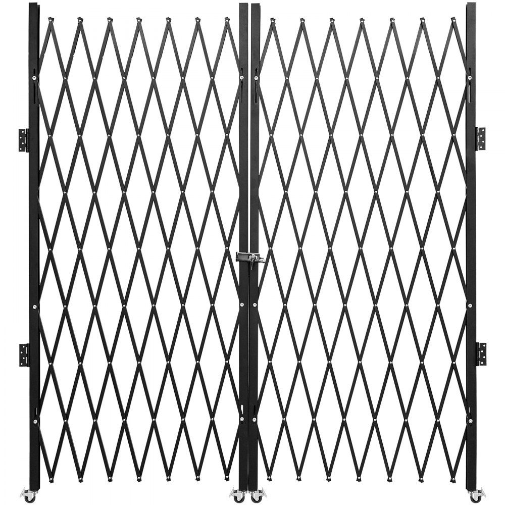 Doppeltes faltbares Sicherheitstor, 156 x 310 cm großes Falttürtor, Akkordeon-Sicherheitstor aus Stahl, erweiterbares Sicherheitstor, 360° rollendes Barrikadentor, Scherentor oder Tür mit Schlüsseln Doppeltes faltbares Sicherheitstor, 156 x 310 cm großes Falttürtor, Akkordeon-Sicherheitstor aus Stahl, erweiterbares Sicherheitstor, 360° rollendes Barrikadentor, Scherentor oder Tür mit Schlüsseln