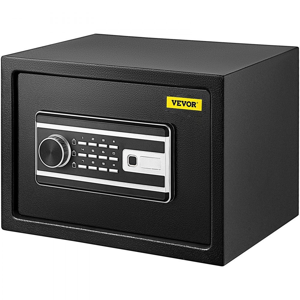 Safe 0.0227 m³, furniture safe 10kg load capacity, wall safe black dustproof with fingerprint code digital keyboard key 4 locking systems security safe apartment hotel office
