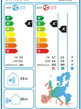 Split-Klimaanlage/Heizung in einem Set mit Kabeln A++ ECO Smart Inverter WiFi WLAN 12000btu/3,5kW + Kupferkabel Golden-Fin ✔️ Smart Home ✔️ ALEXA ✔️ Google ✔️ Wärmepumpe ✔️