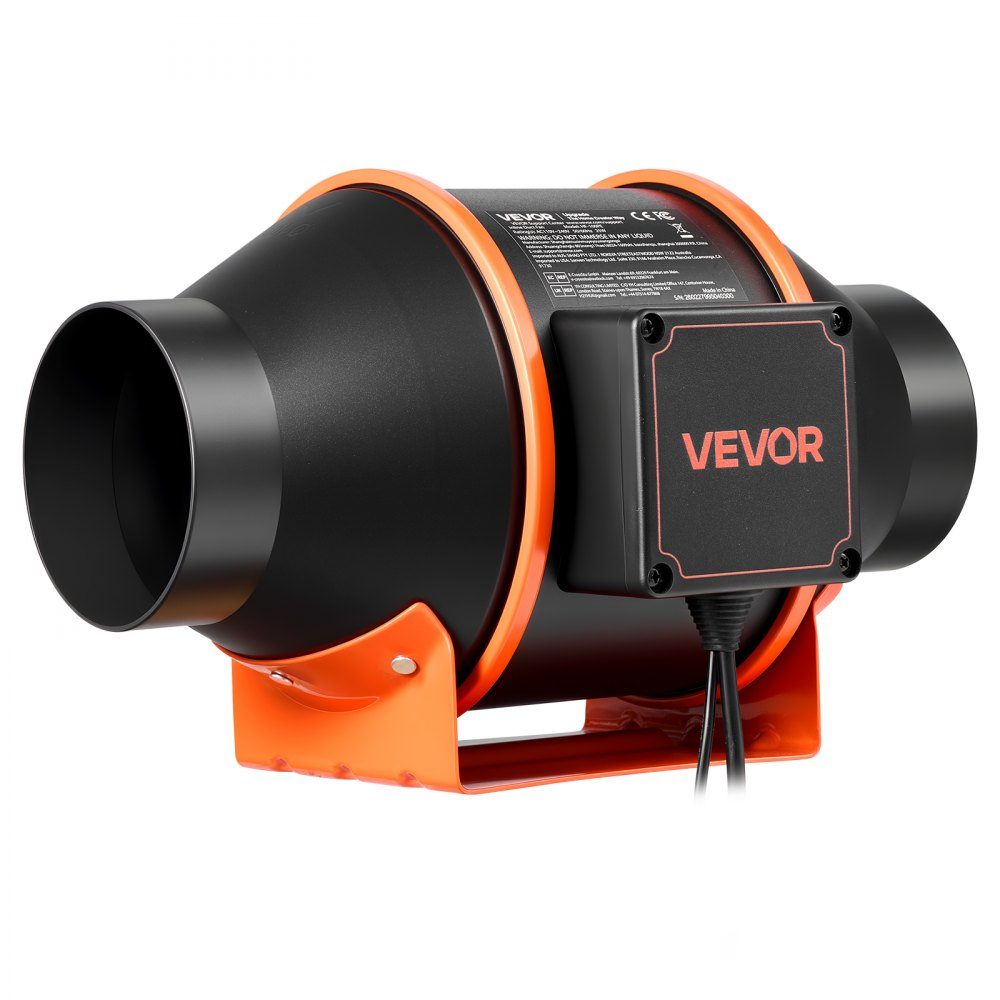 101,6 mm Rohrventilator, verstellbar, 349 m³/h Inline-Rohrventilator mit PWM & App-Steuerung, Kanalventilator mit 10 Stufen, 9-Stunden-Timer, EC-Motor, Abluftventilator für Gewächshaus, Badezimmer, Keller, Rauchabzug