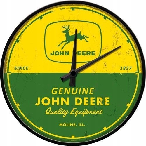 John Deere Wanduhr – 31 cm – 2er-Set aus Metall und Glas, perfekt als Geschenk