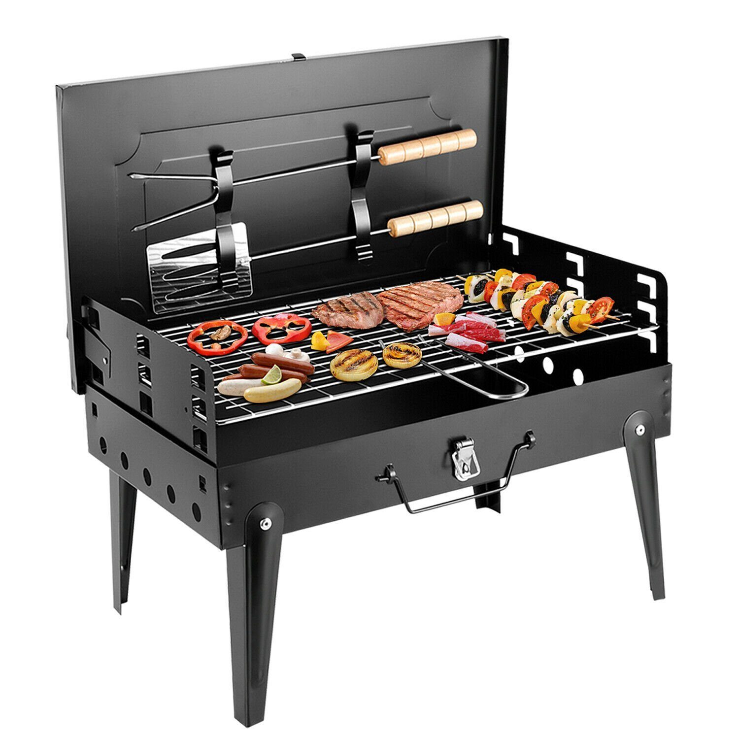 Campinggrill, houtskoolgrill, opvouwbare grill, picknickgrill, draagbare tuingrill op het terras