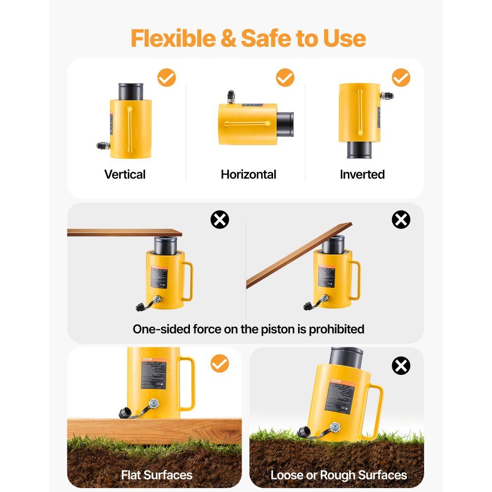 60T 2 Inch Hydraulic Cylinder Jack Hollow Single Acting Hydraulic Cylinder 50mm Hydraulic Lift Cylinder for Rigger Manufacturer (60T 2 Inch Hollow)