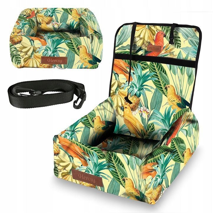 Hundesitz Hundebett & Transportbett 2in1 Autositz + GRAVUR mit Namensschild