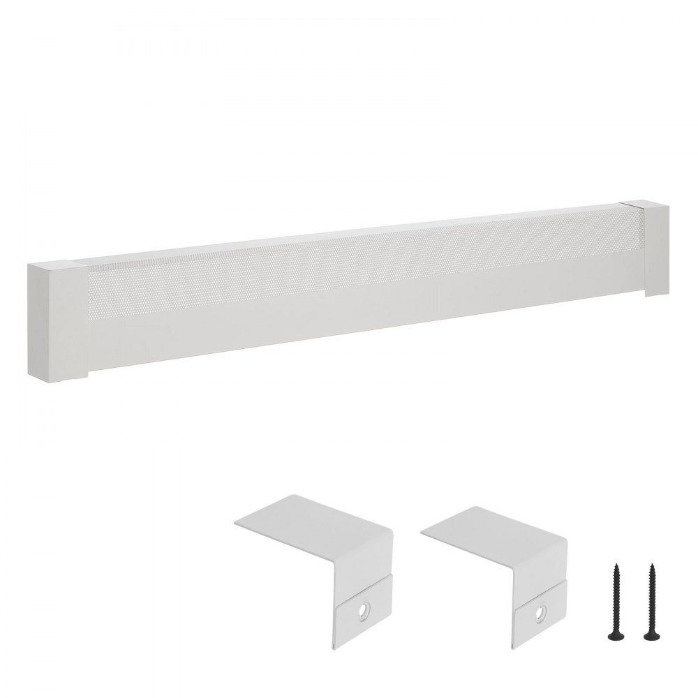 Heater Covers Basic Series 1526 x 80 x 193mm Standard Electric Radiator Front Cover Heavy Duty Steel Replacement Cover for Bedroom White