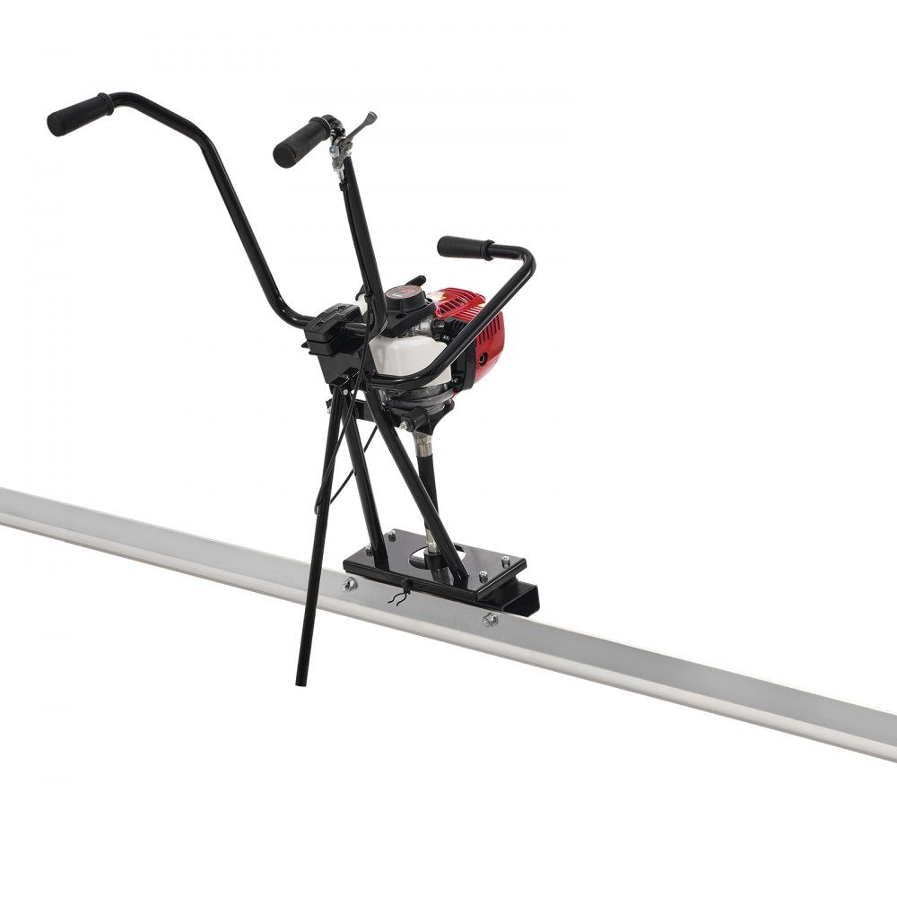 with 2445-mm-Aluminiumplatten-Stangensatz aerated concrete screed machine with straight edges, 4-stroke vibration motor for cement processing with height-adjustable handles, high-efficiency concrete tools with 6500 rpm